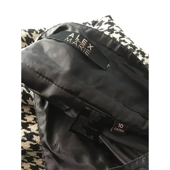 ALEX MARIE- WOMENS BLACK /WHITE ZIP-UP CLOSURE KNEE LENGHT SKIRT SIZE 10 - Picture 3 of 5